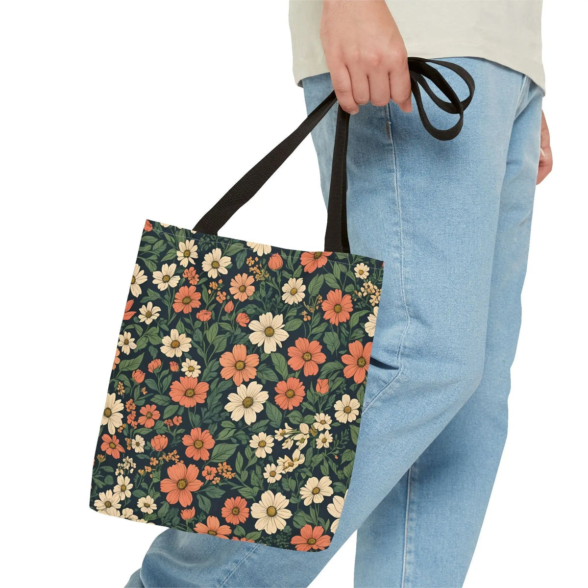 Tote Bag Floral Design Shopping Carry Travel Bag - Tote Bag