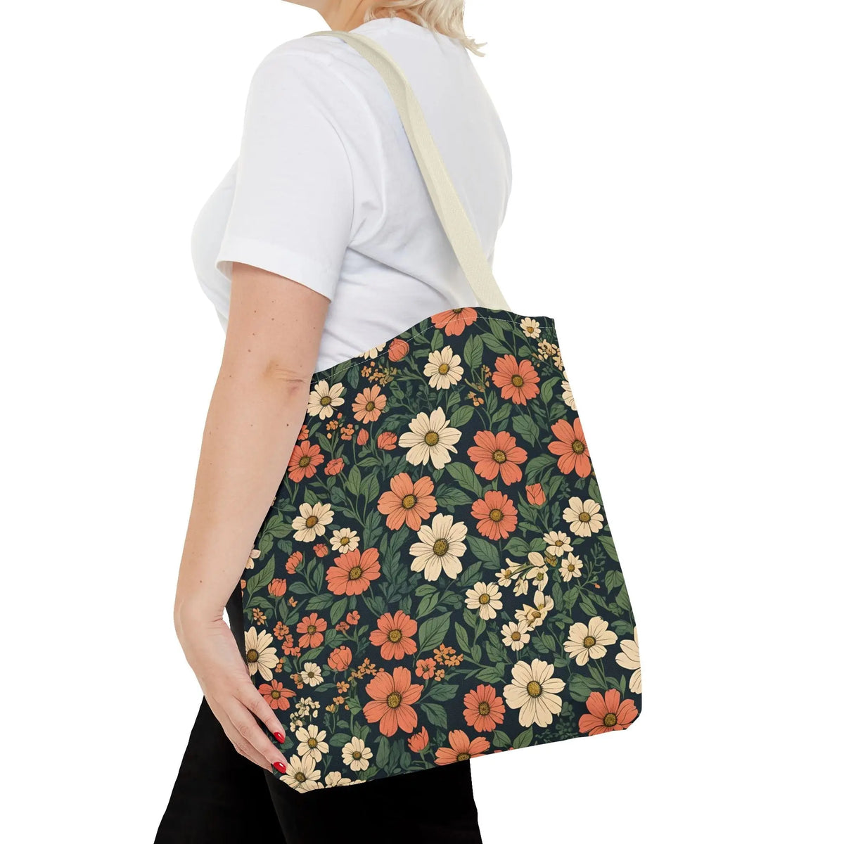 Tote Bag Floral Design Shopping Carry Travel Bag - Tote Bag