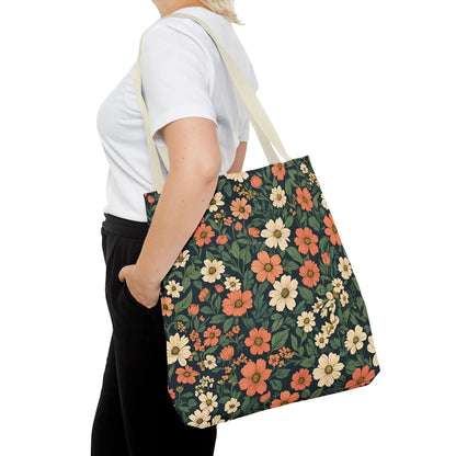 Tote Bag Floral Design Shopping Carry Travel Bag - Tote Bag