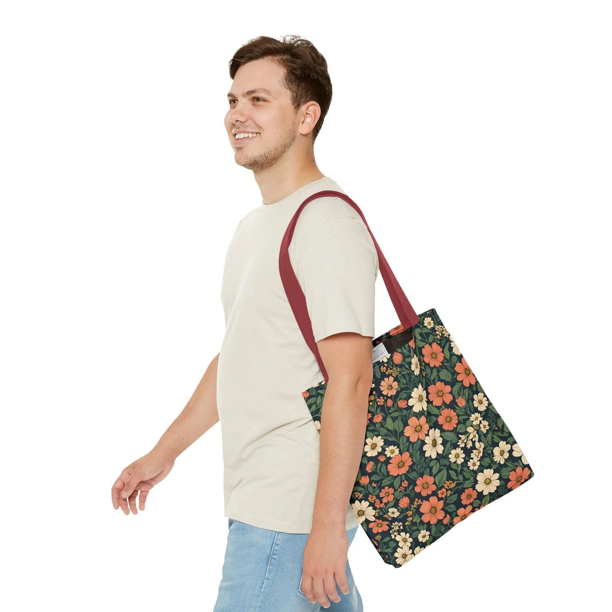 Tote Bag Floral Design Shopping Carry Travel Bag - Tote Bag