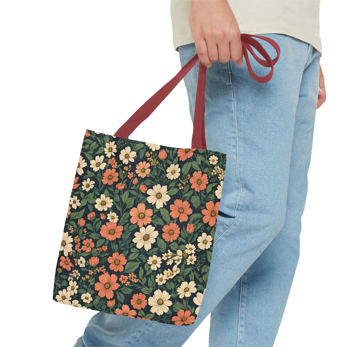 Tote Bag Floral Design Shopping Carry Travel Bag - Tote Bag