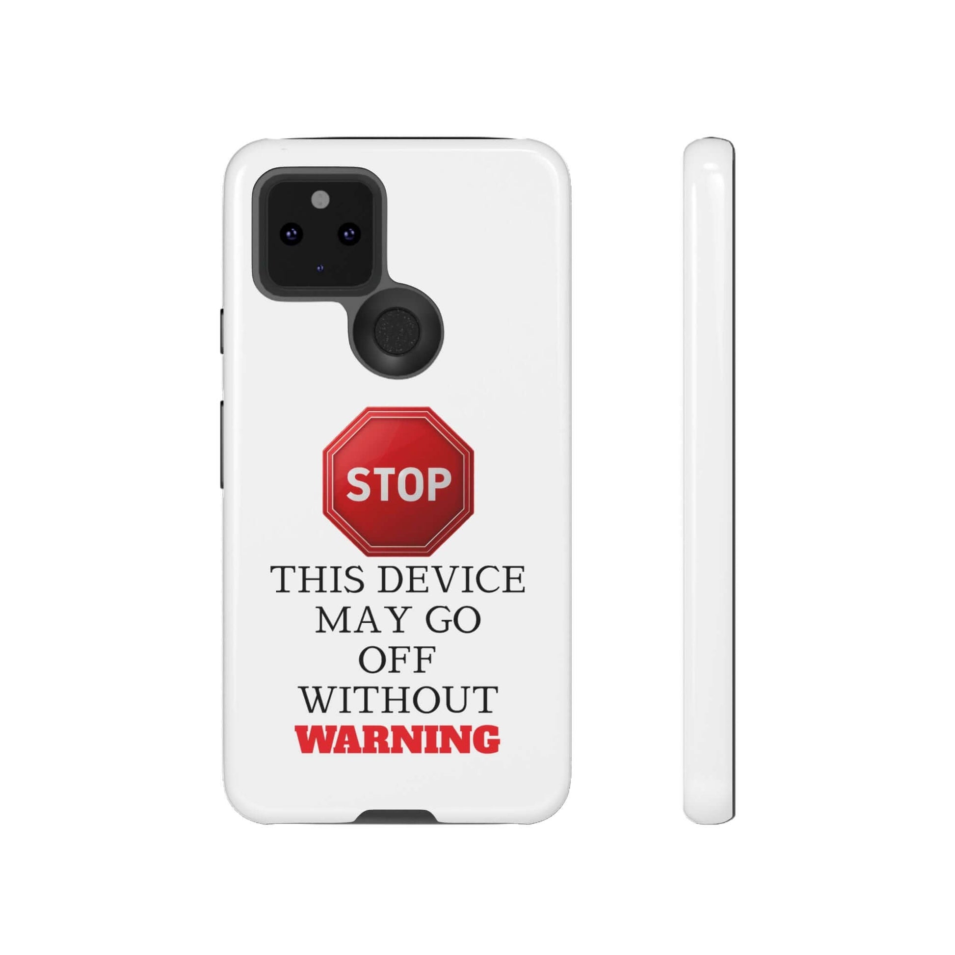 Warning Stop Tough Phone Case Cover, iPhone Samsung Galaxy Cover