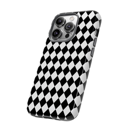 White and Black Dimond Tough phone Case Cover | iPhone | Google | Samsung