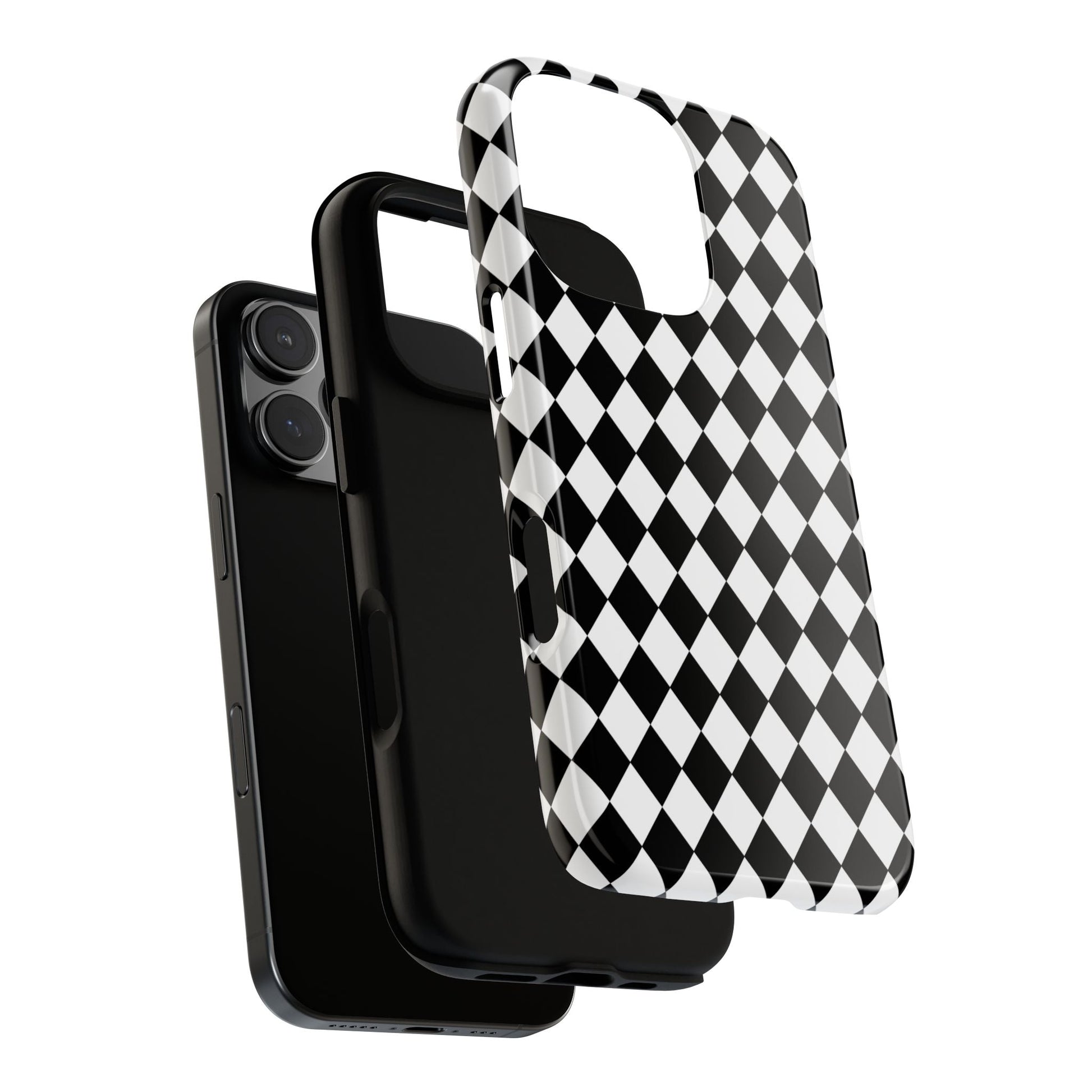 White and Black Dimond Tough phone Case Cover | iPhone | Google | Samsung