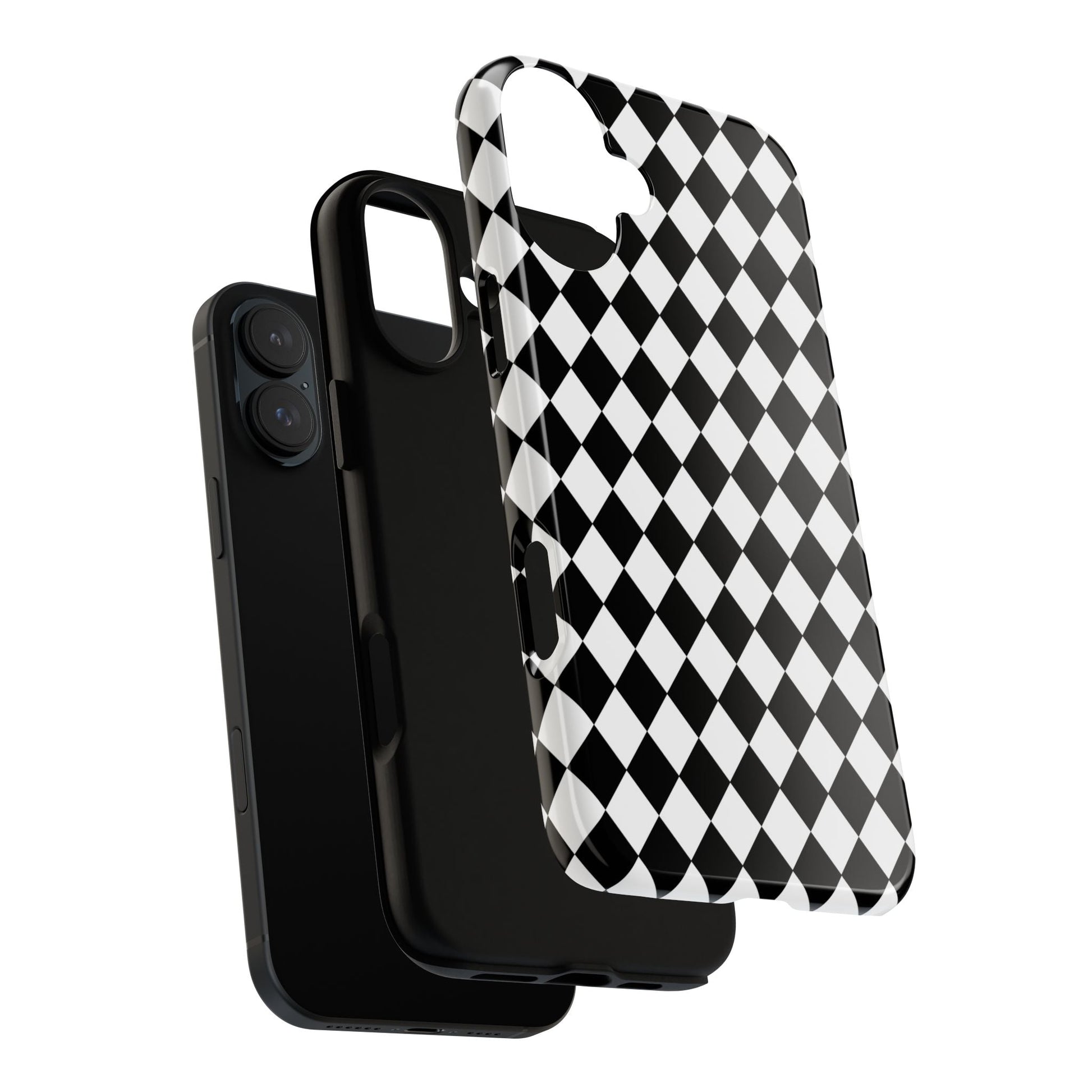 White and Black Dimond Tough phone Case Cover | iPhone | Google | Samsung