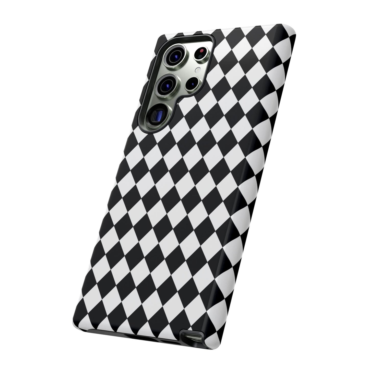 White and Black Dimond Tough phone Case Cover | iPhone | Google | Samsung