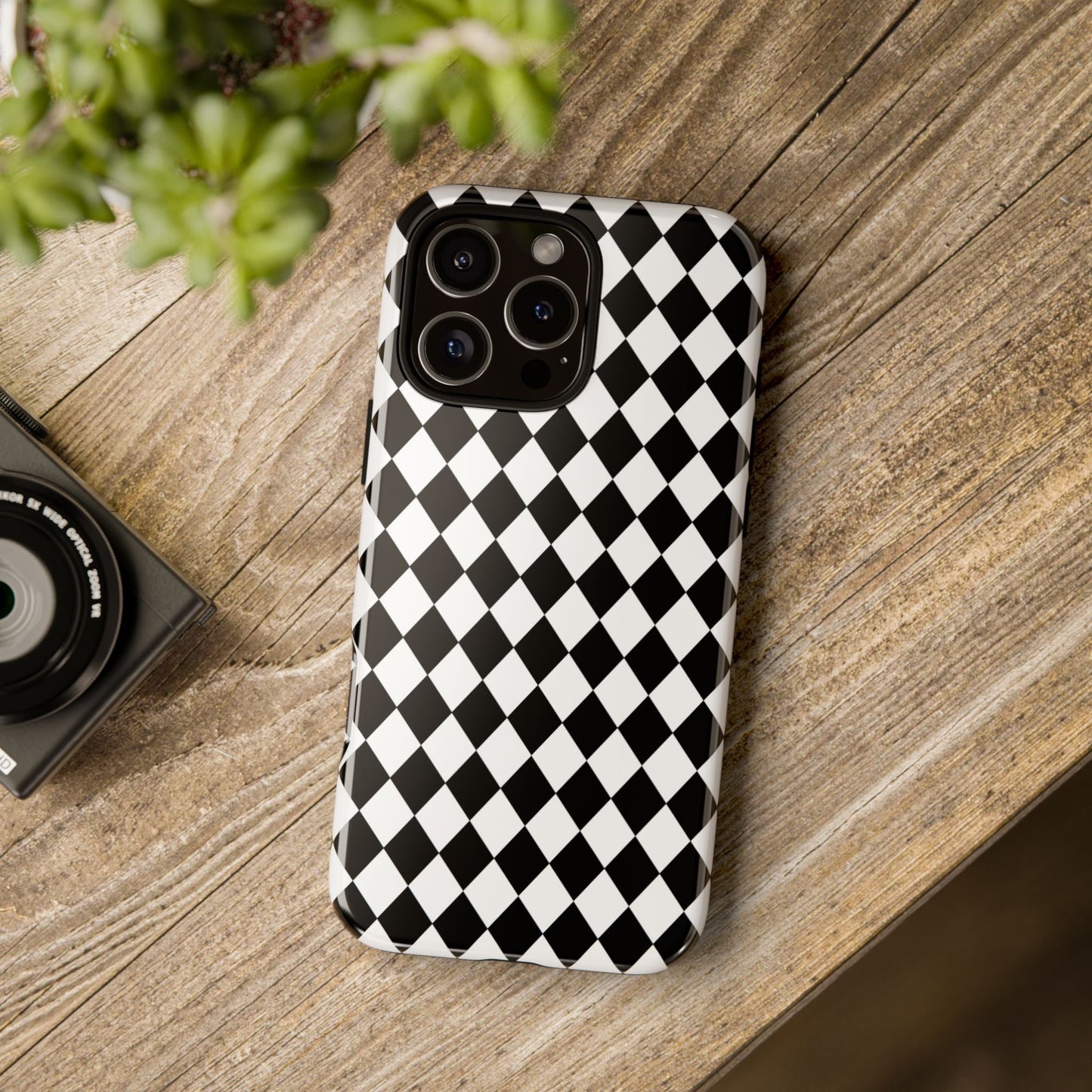 White and Black Dimond Tough phone Case Cover | iPhone | Google | Samsung