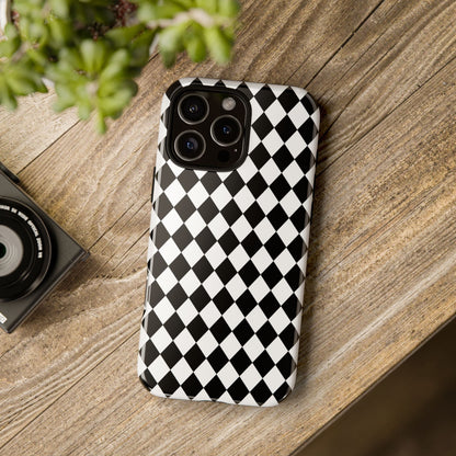 White and Black Dimond Tough phone Case Cover | iPhone | Google | Samsung