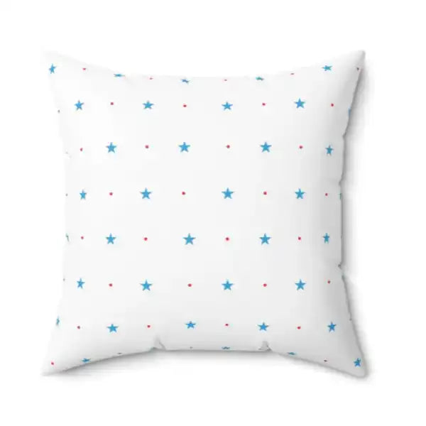 Blue Stars red dots Square Pillow 18"