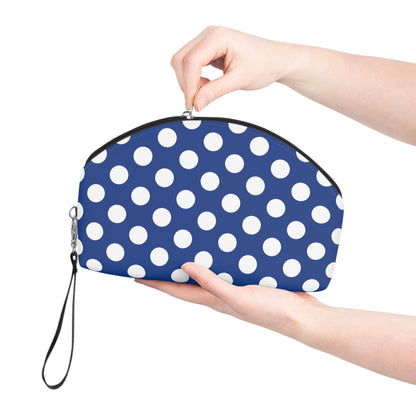 White polka dot blue Makeup Bag