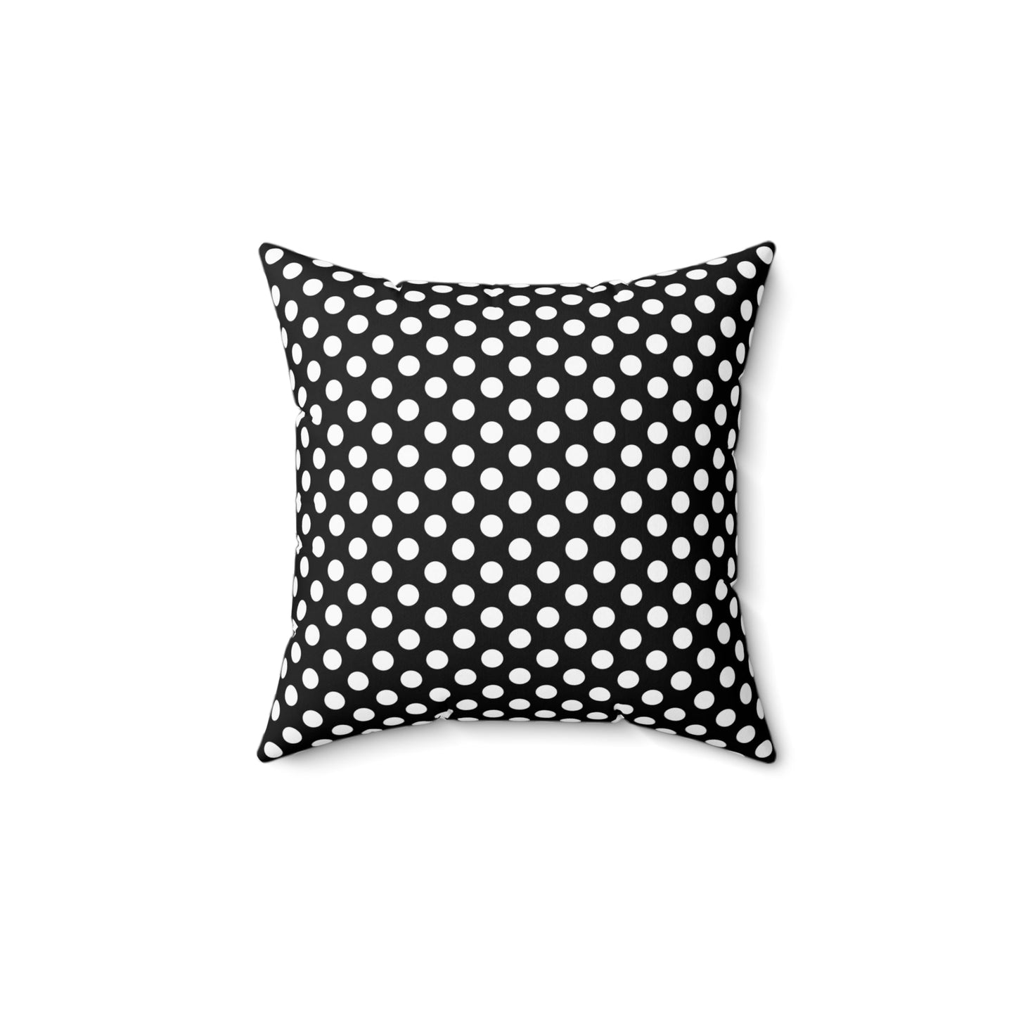 White polkadot Black Square Throw Pillow