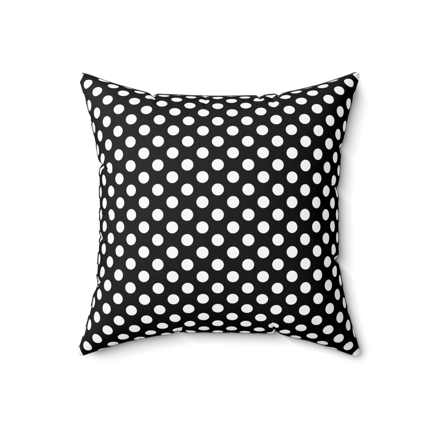 White polkadot Black Square Throw Pillow