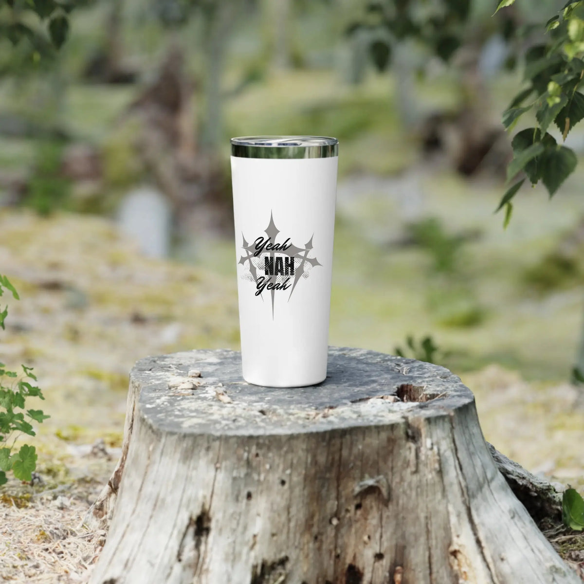 Yeah Nah Yeah Large Stainless Steel Tumbler 22oz - Insulated Travel Mug Australian Slang Gift - 22oz / White - Tumbler