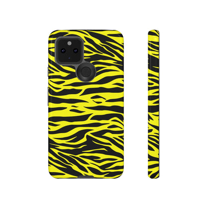 Yellow Cute Wild Tiger Print Pattern Tough Phone Case