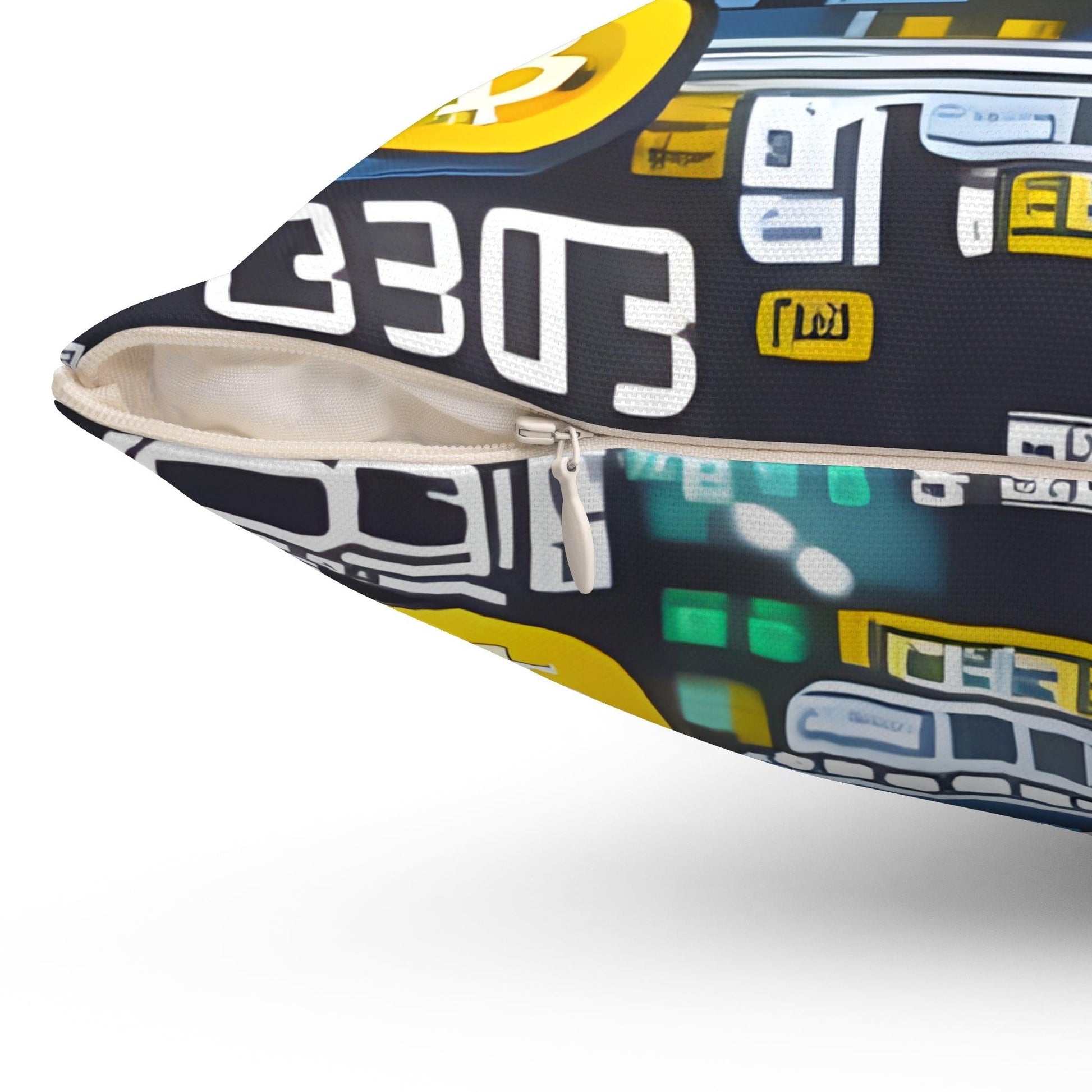Bitcoin Yellow Square Throw Pillow