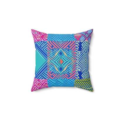 Zig Zag Art Inspired Square Throw Pillow