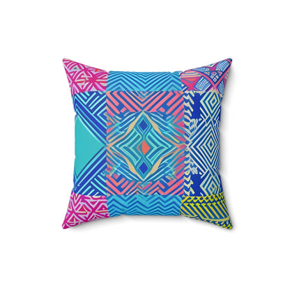 Zig Zag Art Inspired Square Throw Pillow