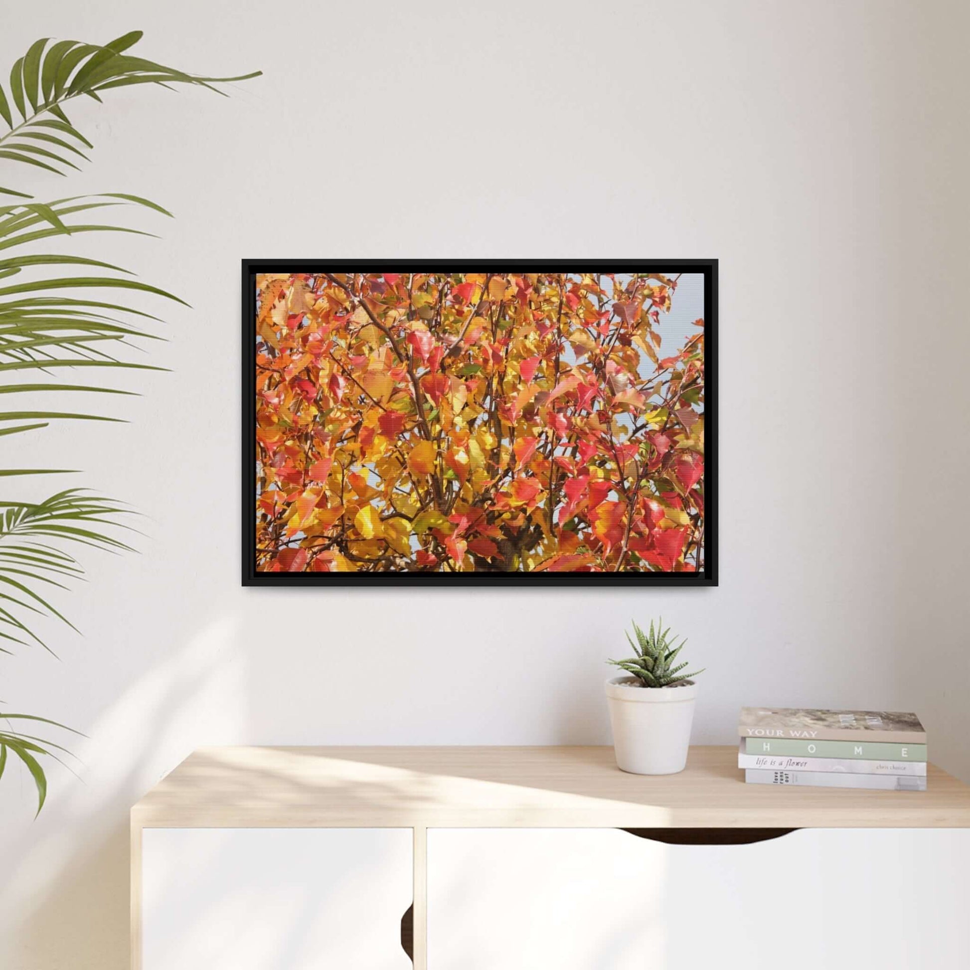 Autumn leaves Photo Canvas with Black Frame Canvas JSCHAFFA.com