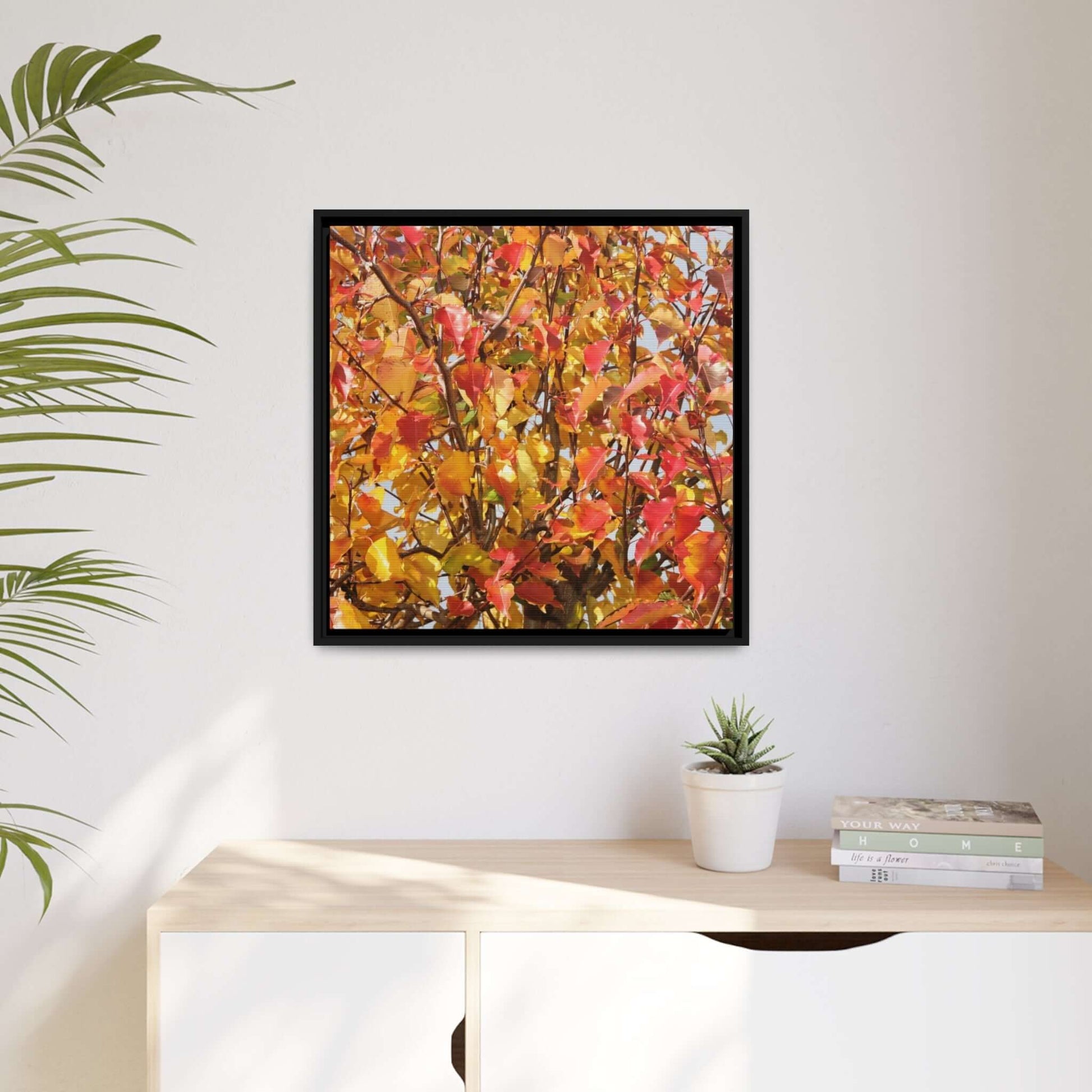 Autumn leaves Photo Canvas with Black Frame Canvas JSCHAFFA.com