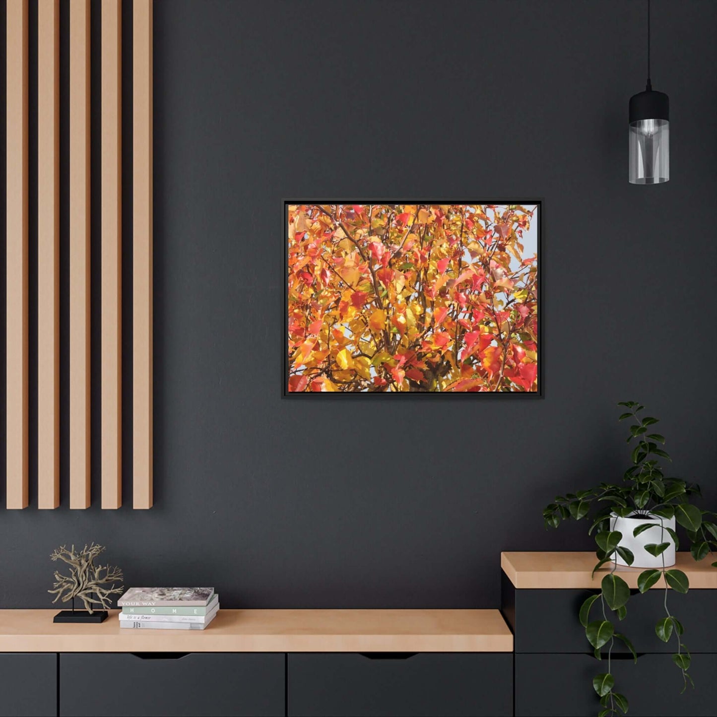 Autumn leaves Photo Canvas with Black Frame Canvas JSCHAFFA.com