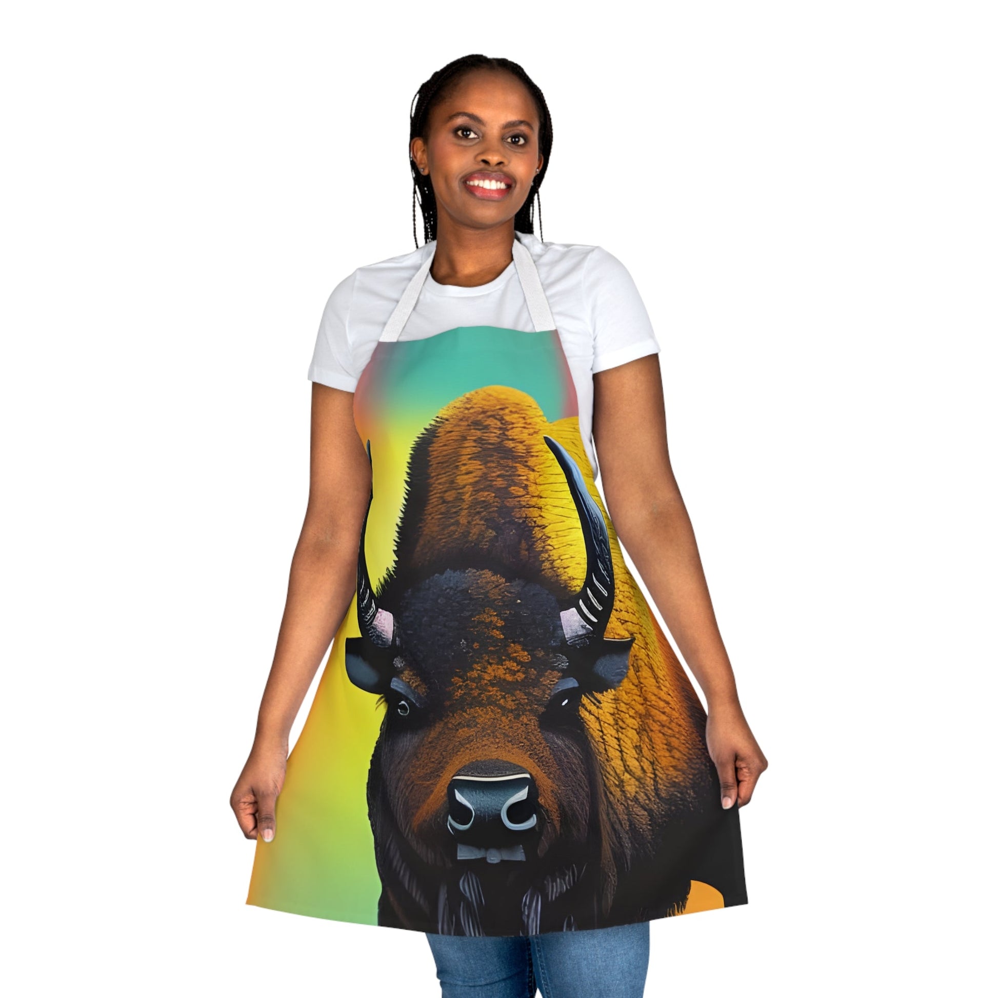 Bison Beauty, Apron print Kitchen Apron. All Over Prints JSCHAFFA.com