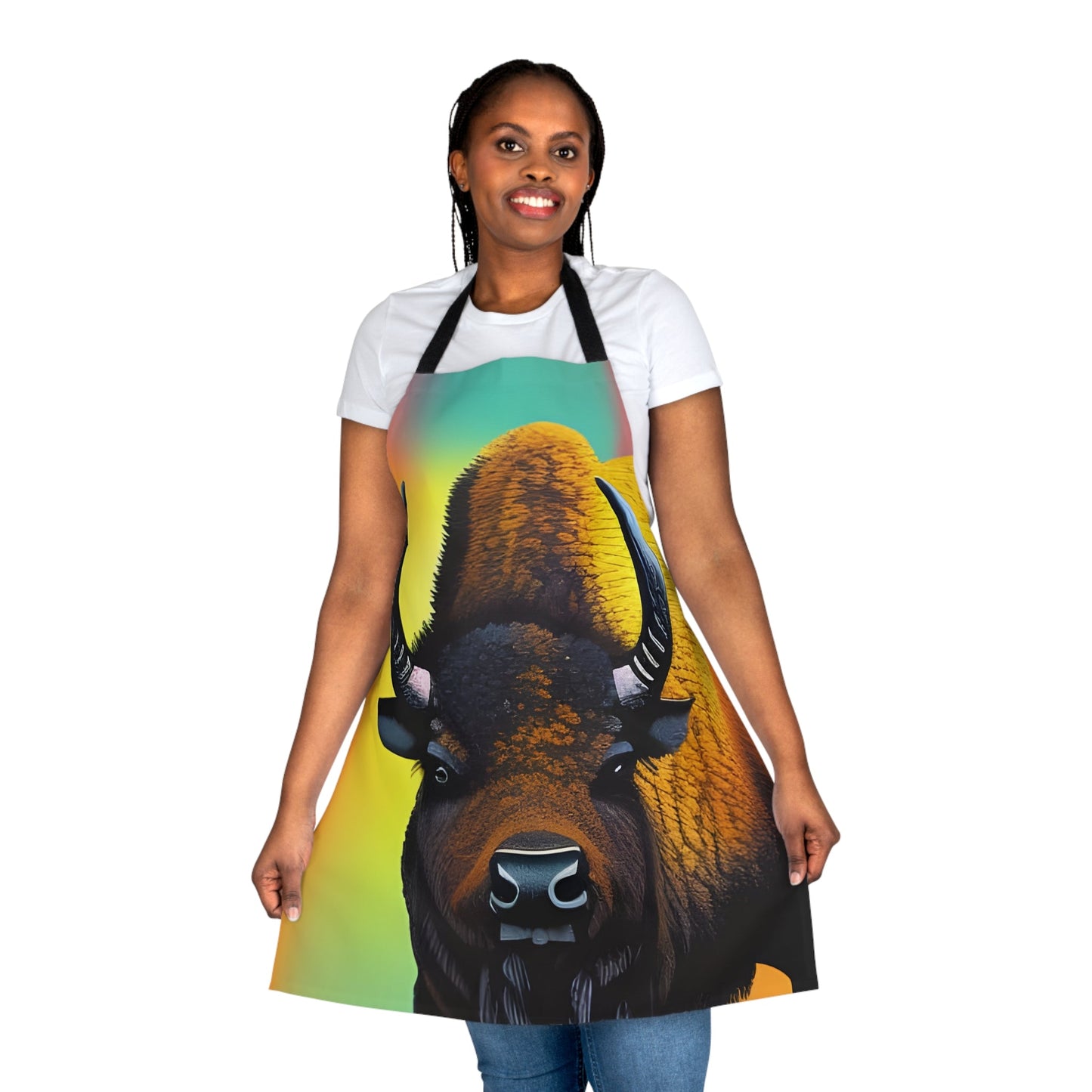 Bison Beauty, Apron print Kitchen Apron. All Over Prints JSCHAFFA.com