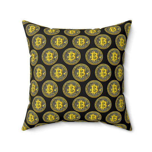 Bitcoin Polyester Square Pillow Home Decor JSCHAFFA.com