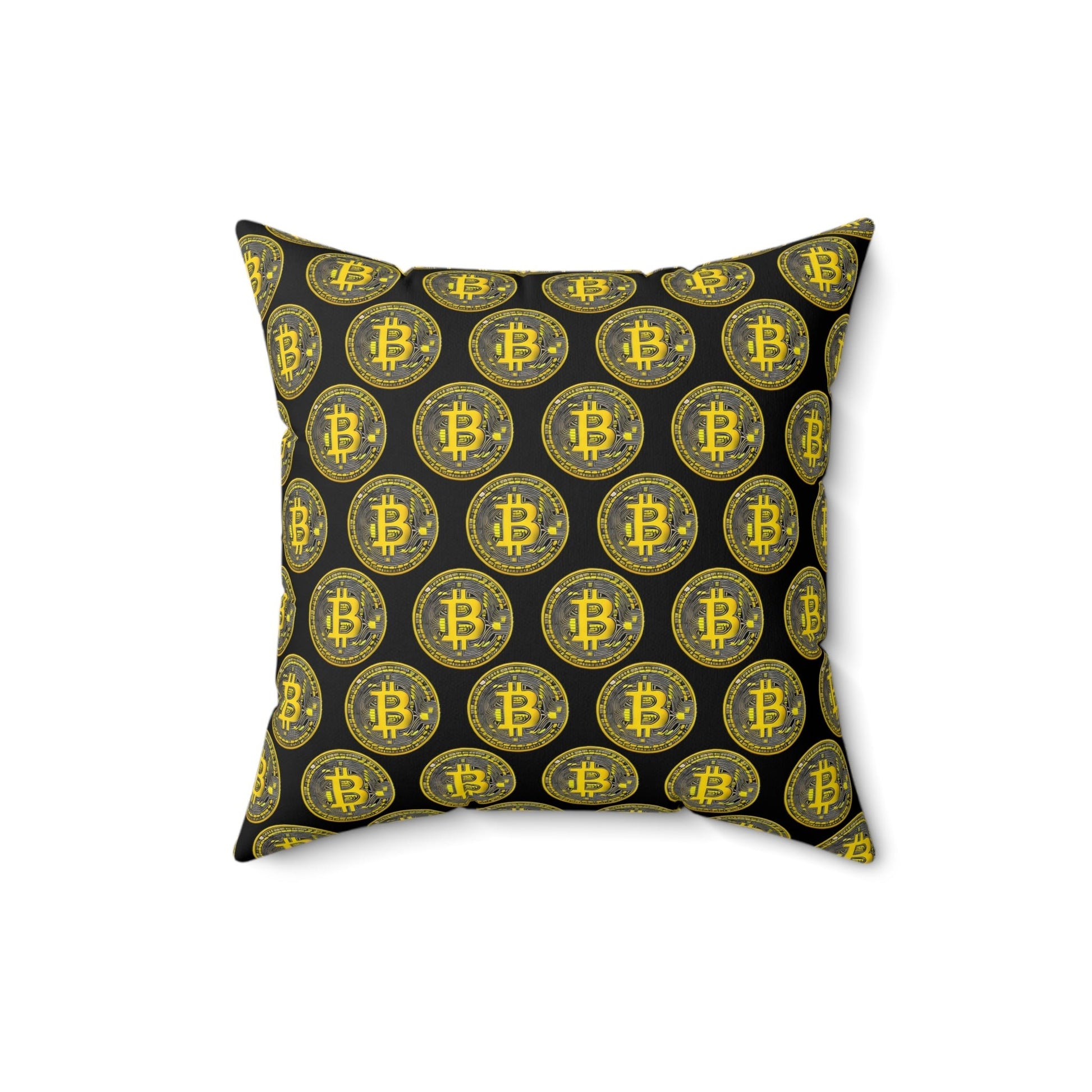 Bitcoin Polyester Square Pillow Home Decor JSCHAFFA.com