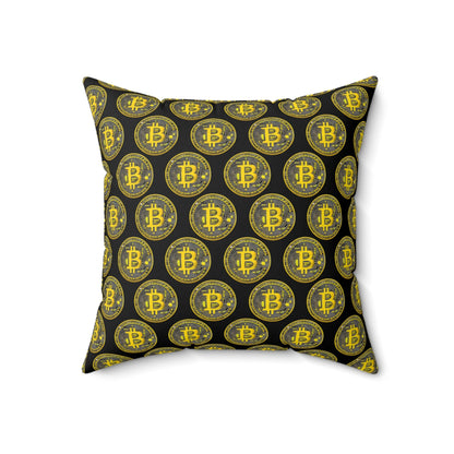 Bitcoin Polyester Square Pillow Home Decor JSCHAFFA.com