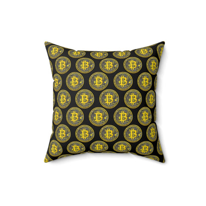 Bitcoin Polyester Square Pillow Home Decor JSCHAFFA.com