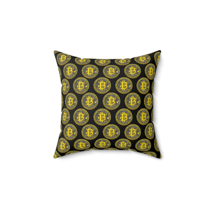 Bitcoin Polyester Square Pillow Home Decor JSCHAFFA.com