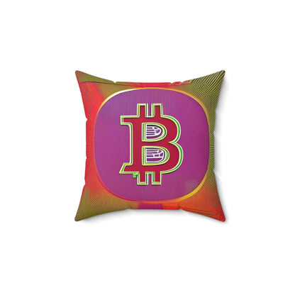 Bitcoin Red Square Throw Pillow Home Decor JSCHAFFA.com