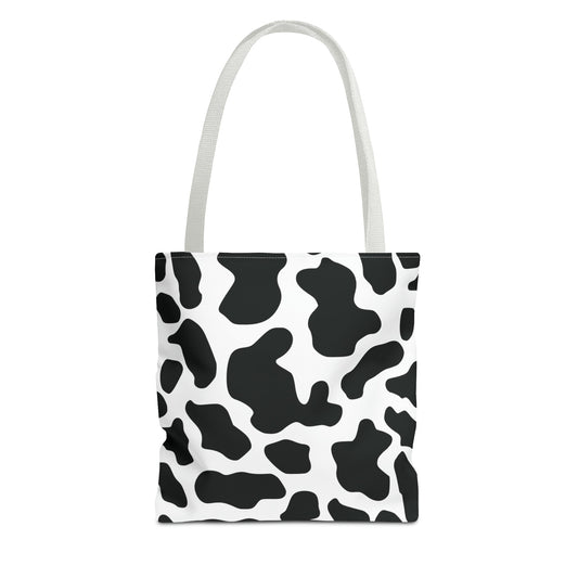 Black and White Cow Print Tote Bag Eco-Friendly Cotton Canvas Tote Bags JSCHAFFA.com