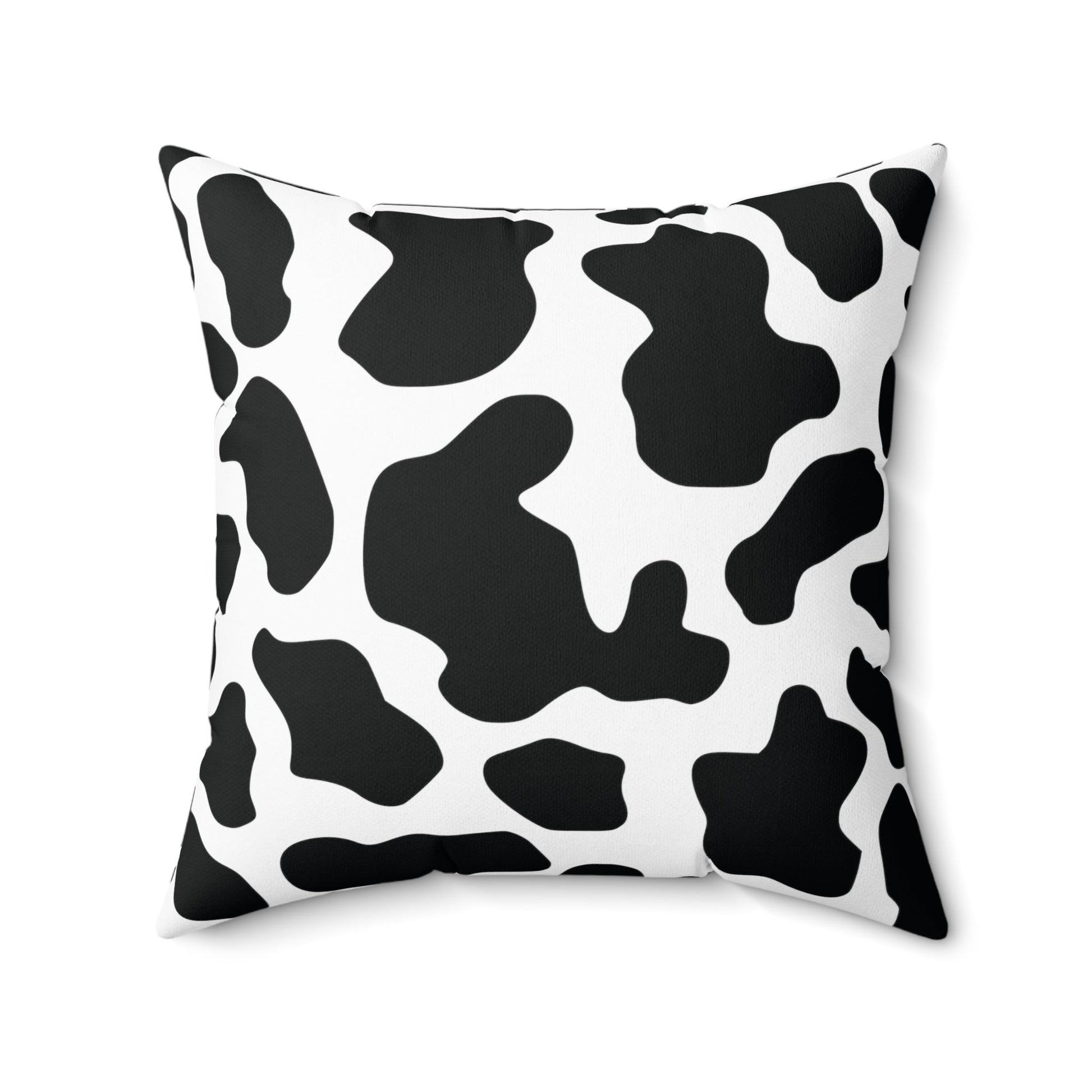 Black Cow Print Square Throw Pillow Home Decor JSCHAFFA.com