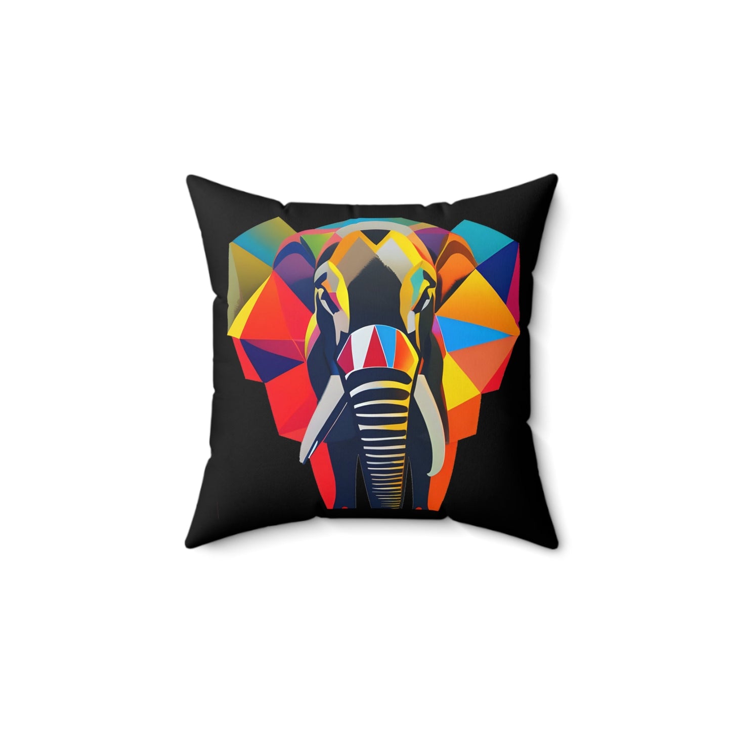 Black Elephant Square Polyester Pillow cover and pillow Home Decor JSCHAFFA.com