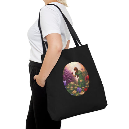 Black Flower Garden Tote Bag Bags JSCHAFFA.com