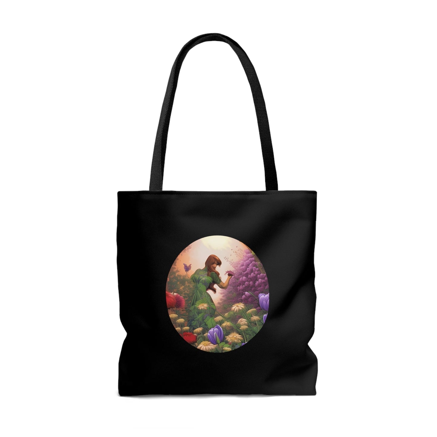 Black Flower Garden Tote Bag Bags JSCHAFFA.com