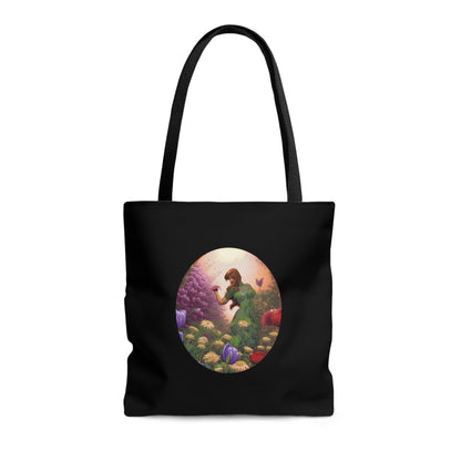 Black Flower Garden Tote Bag Bags JSCHAFFA.com