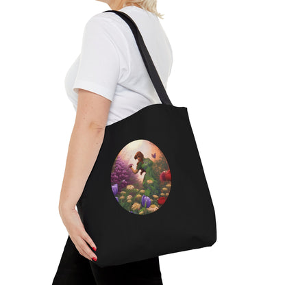 Black Flower Garden Tote Bag Bags JSCHAFFA.com