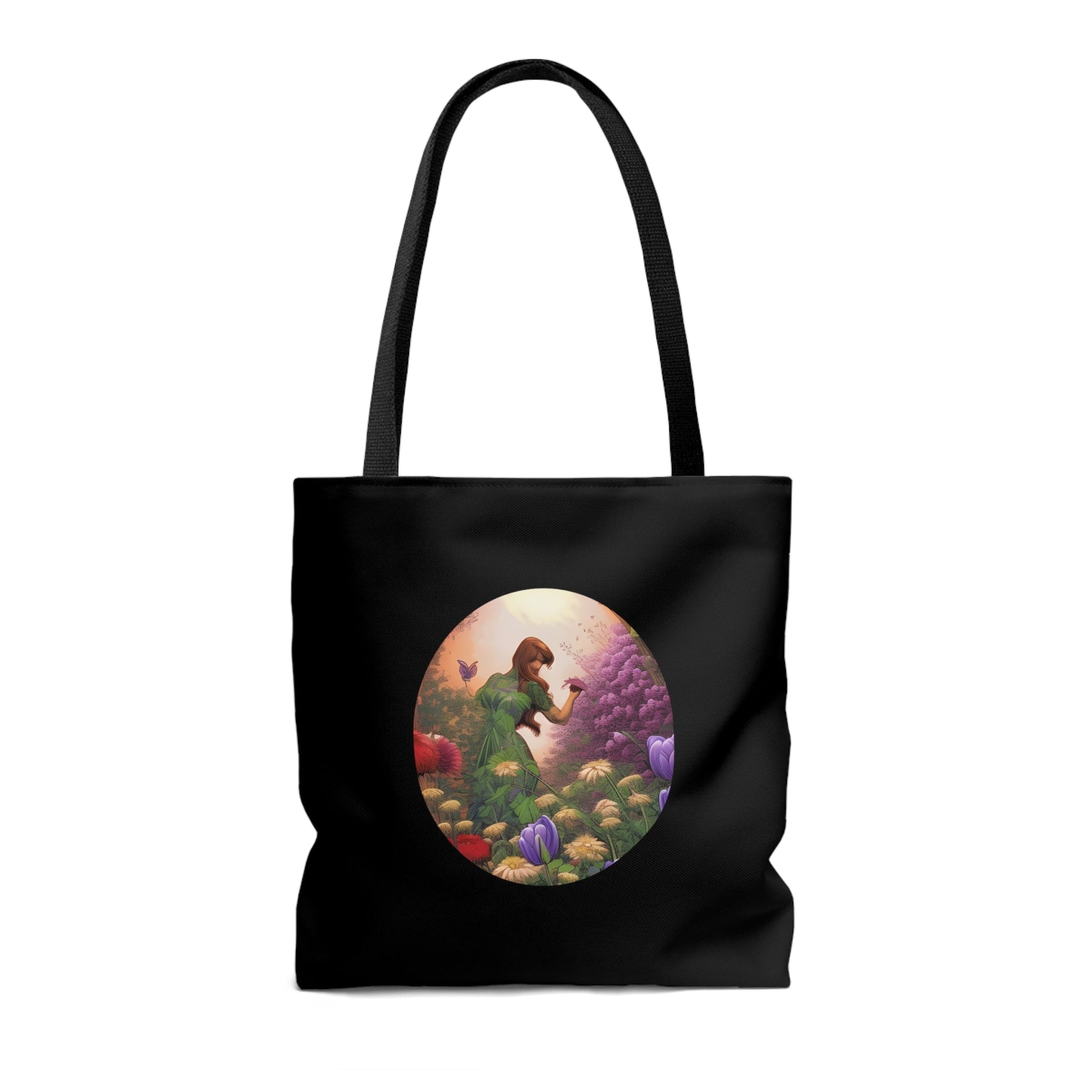 Black Flower Garden Tote Bag Bags JSCHAFFA.com