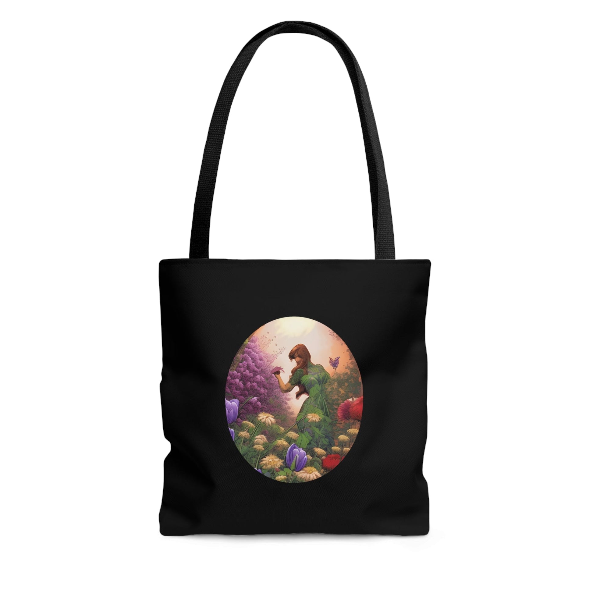 Black Flower Garden Tote Bag Bags JSCHAFFA.com