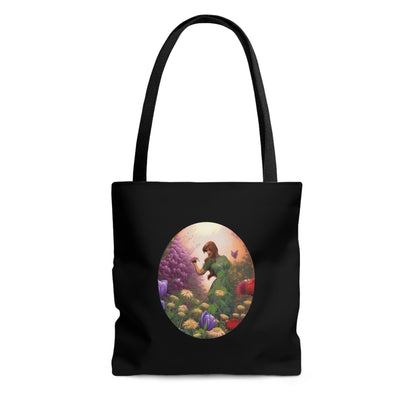 Black Flower Garden Tote Bag Bags JSCHAFFA.com