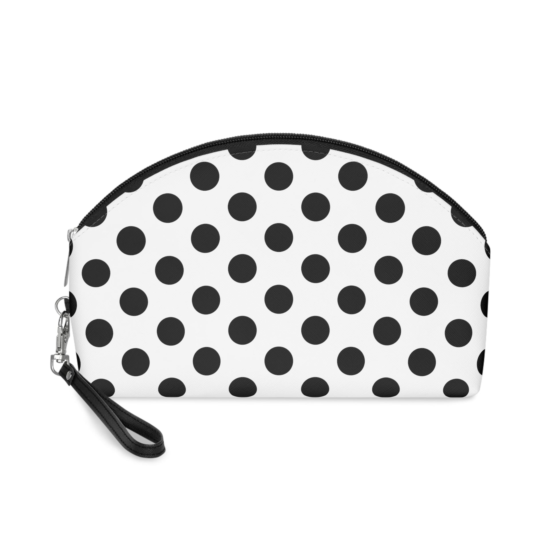 Black Polka dot Makeup Bag Bags JSCHAFFA.com