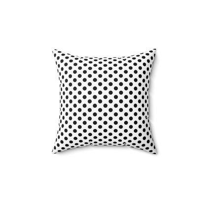 Black White Polkadot Double Sided Square Throw Pillow Home Decor JSCHAFFA.com