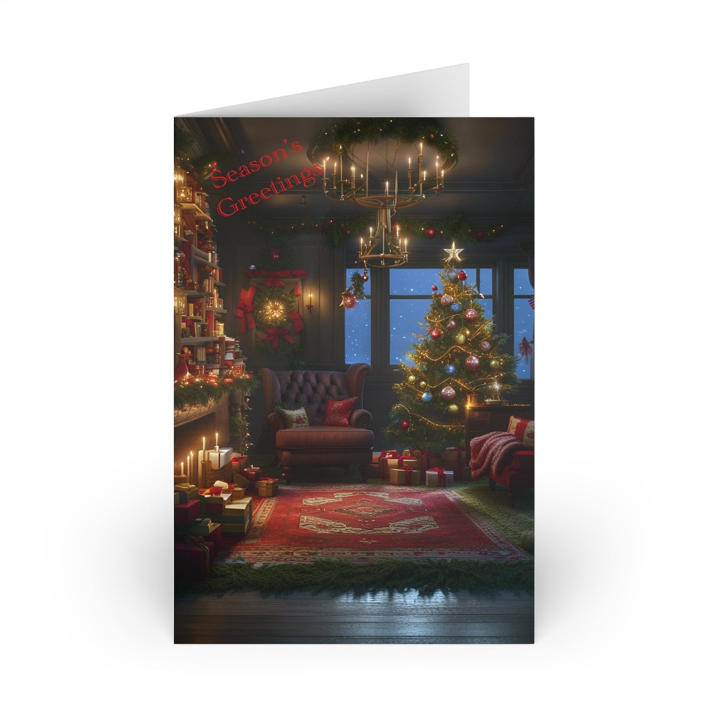 Blank Season's Greeting Christmas Light Card with Envelopes Paper products JSCHAFFA.com