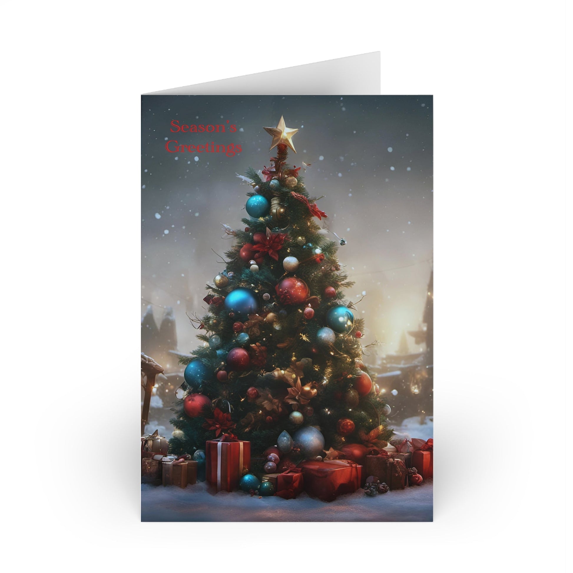 Blank Season's Greeting Christmas tree Cards with Envelopes Paper products JSCHAFFA.com