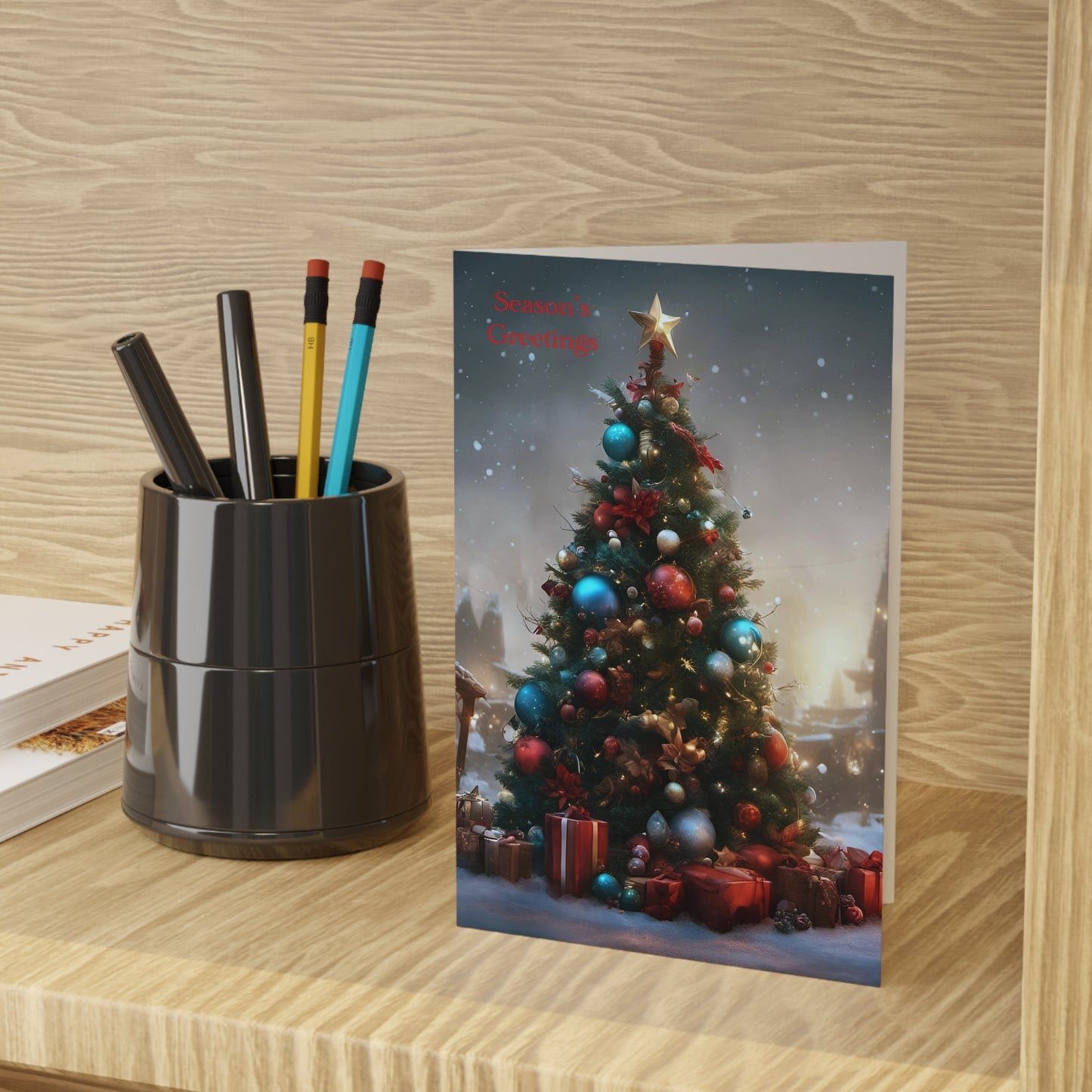 Blank Season's Greeting Christmas tree Cards with Envelopes Paper products JSCHAFFA.com