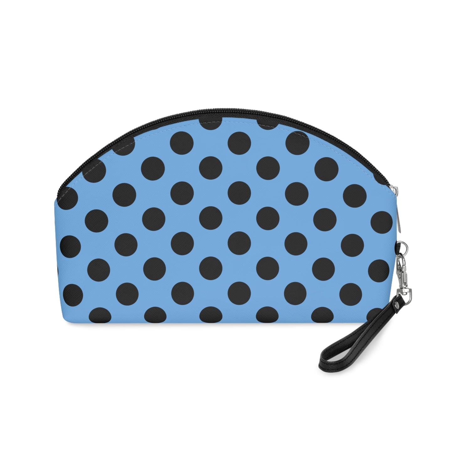 Blue Black Polkadot Makeup Carry Bag Travel Makeup Bag JSCHAFFA.com