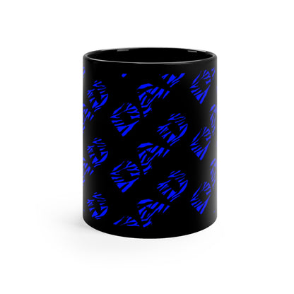 Blue Dad Tiger Print Black Coffee Mug Mug JSCHAFFA.com