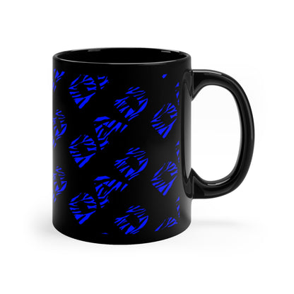 Blue Dad Tiger Print Black Coffee Mug Mug JSCHAFFA.com